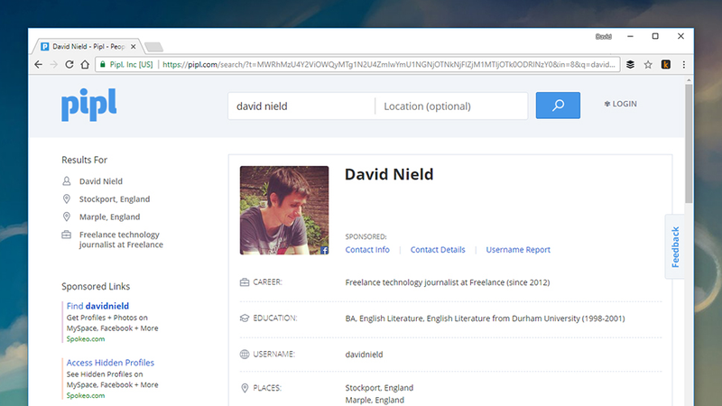 Pipl can search a number of networks. (Image: Screenshot)